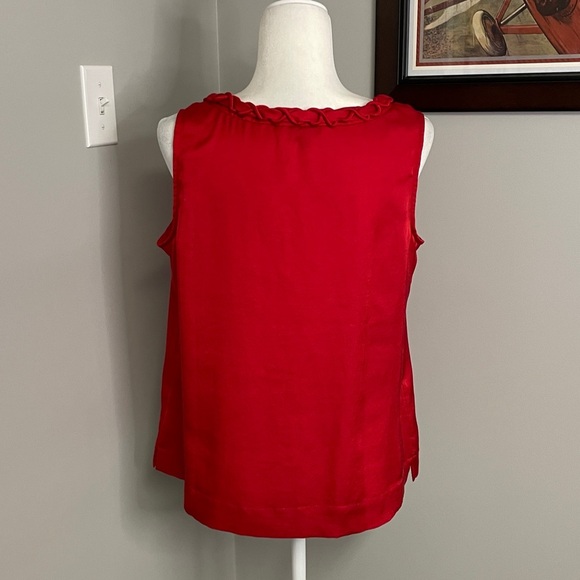 Talbots Red Twisted Tank Top Blouse Career Shirt Size 12 Womens Petite Plus - Picture 4 of 5